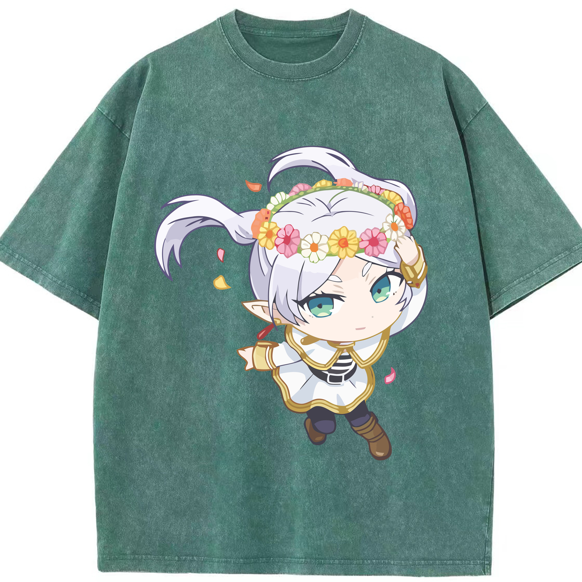 （画像用） 葬送のフリーレン Frieren 綿100% ヴィンテージ風 半袖Tシャツ（フロントプリント）